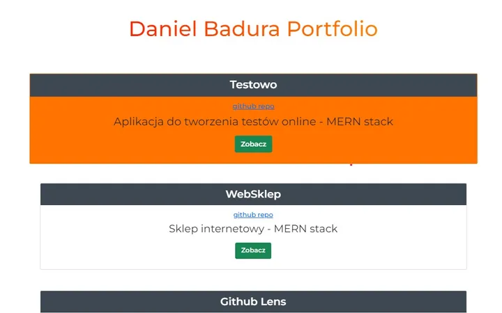 Portfolio v1 application interface